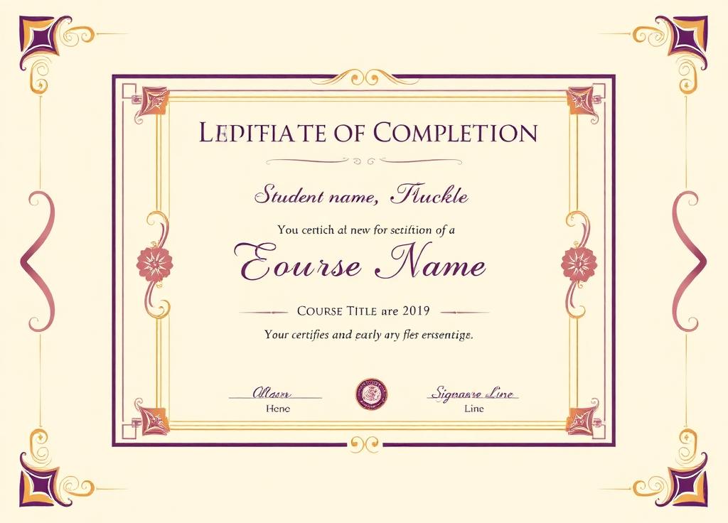 Sample certificate of completion